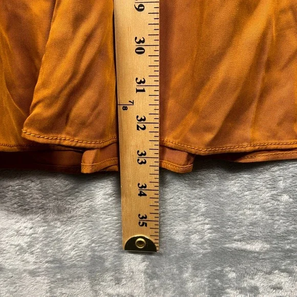 Ann Taylor Skirt Womens L Large Orange A Line Elastic Waist Casual Work - Picture 6 of 6